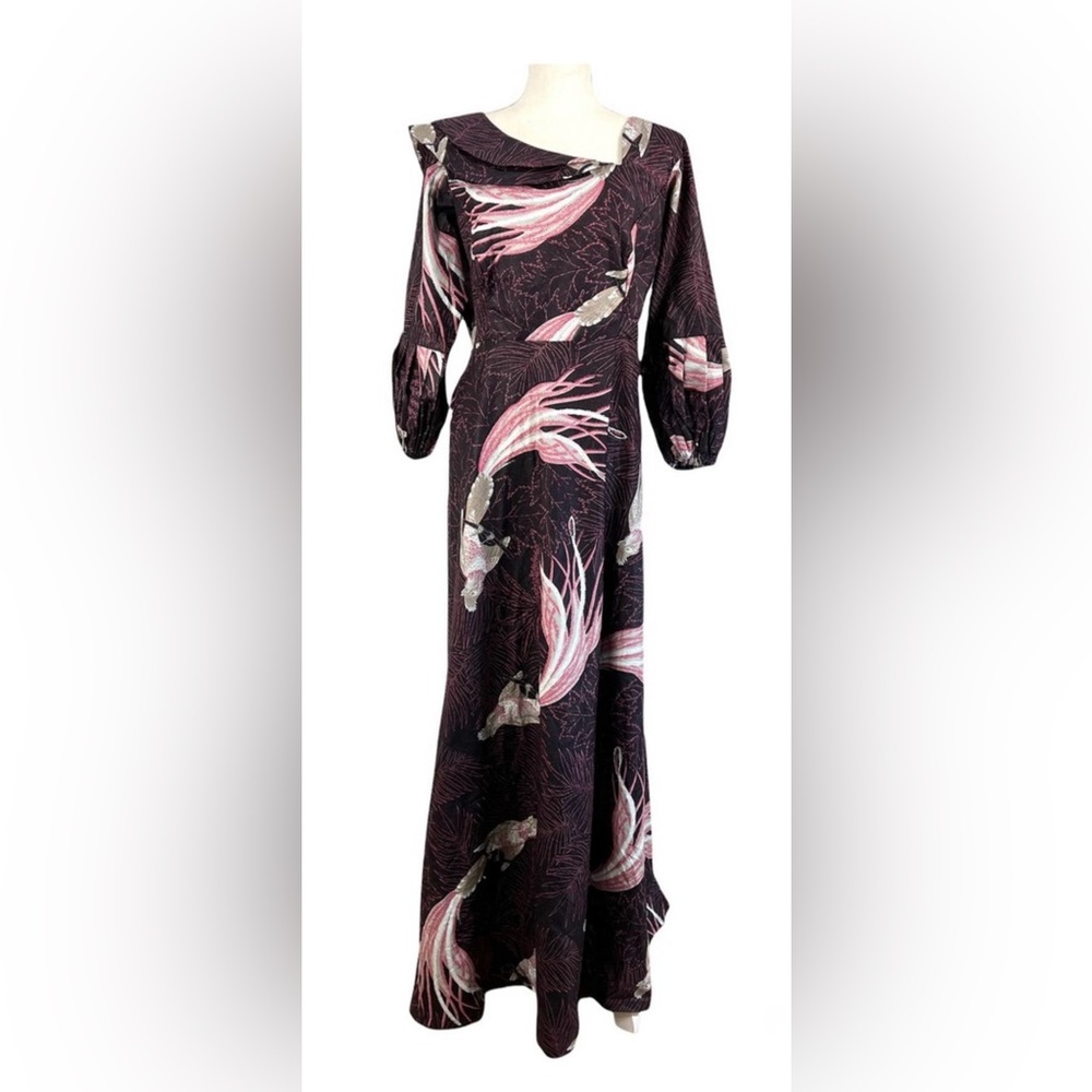 💜Vintage 60’s/70’s bird of paradise gown